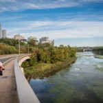 Biking on trails to Rosslyn, Virginia