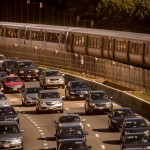 Traffic and Metro on I-66, Arlington VA