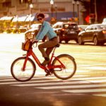 Professional man, riding Capital Bikeshare, Arlington Virginia